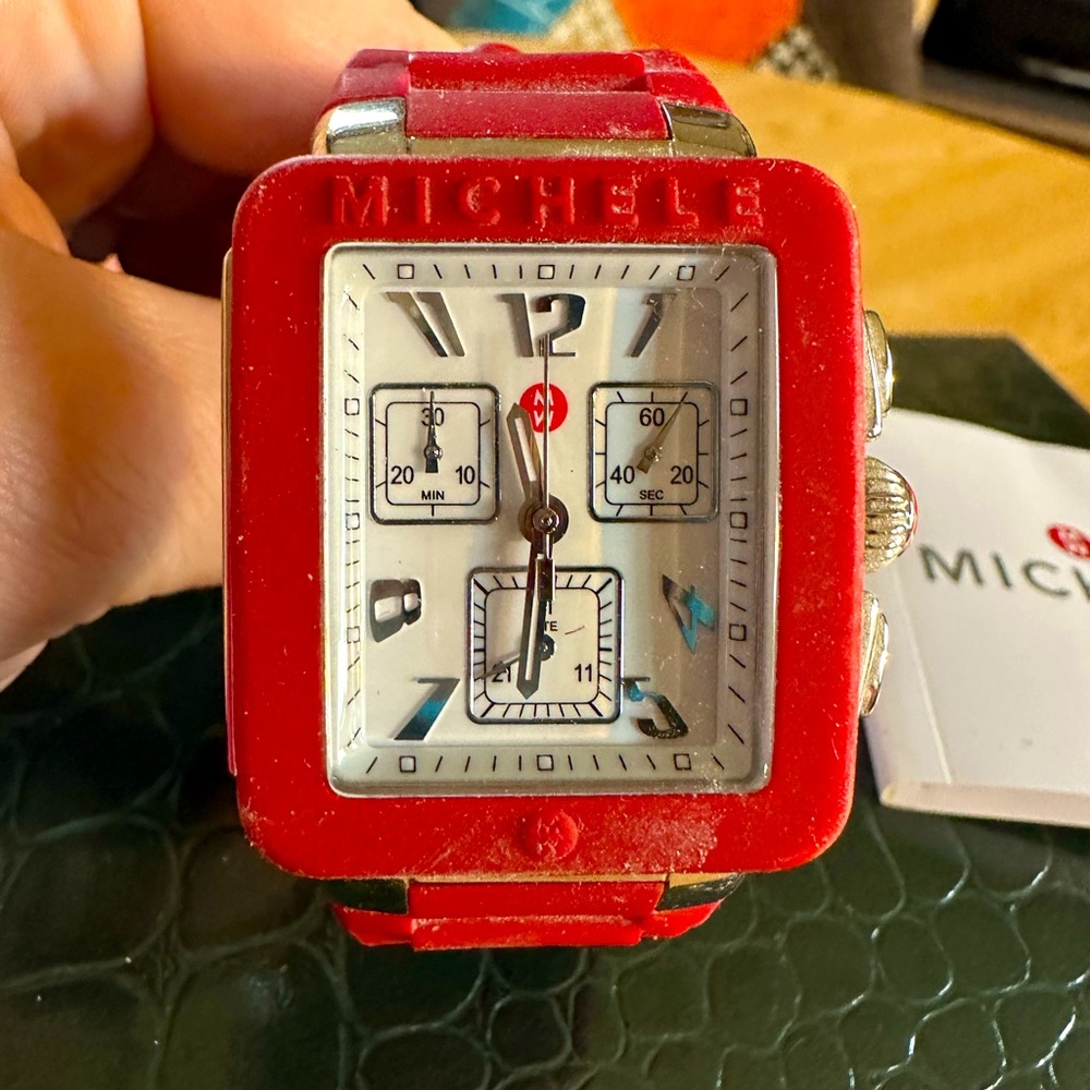 Michele Watch (Park Jellybean Red) - Like New!